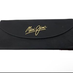 MAUI JIM Triangle Faux Leather Eyeglass Sunglasses Case Black Magnetic